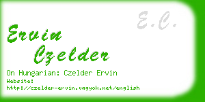 ervin czelder business card